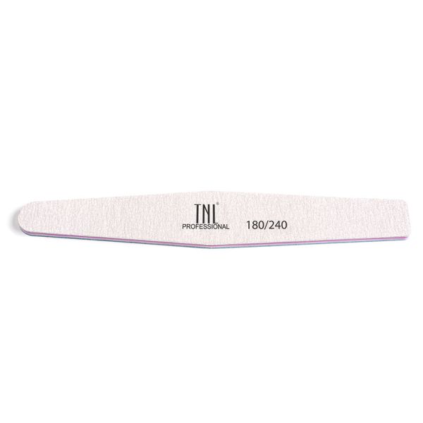 TNL, Nail file rhombus 180/240 high quality (gray) in individual packaging