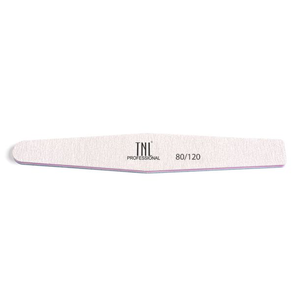 TNL, Nail file rhombus 80/120 high quality (gray) in individual packaging